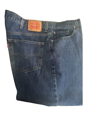 Levi's Men Straight Jeans in Dark Blue Denim